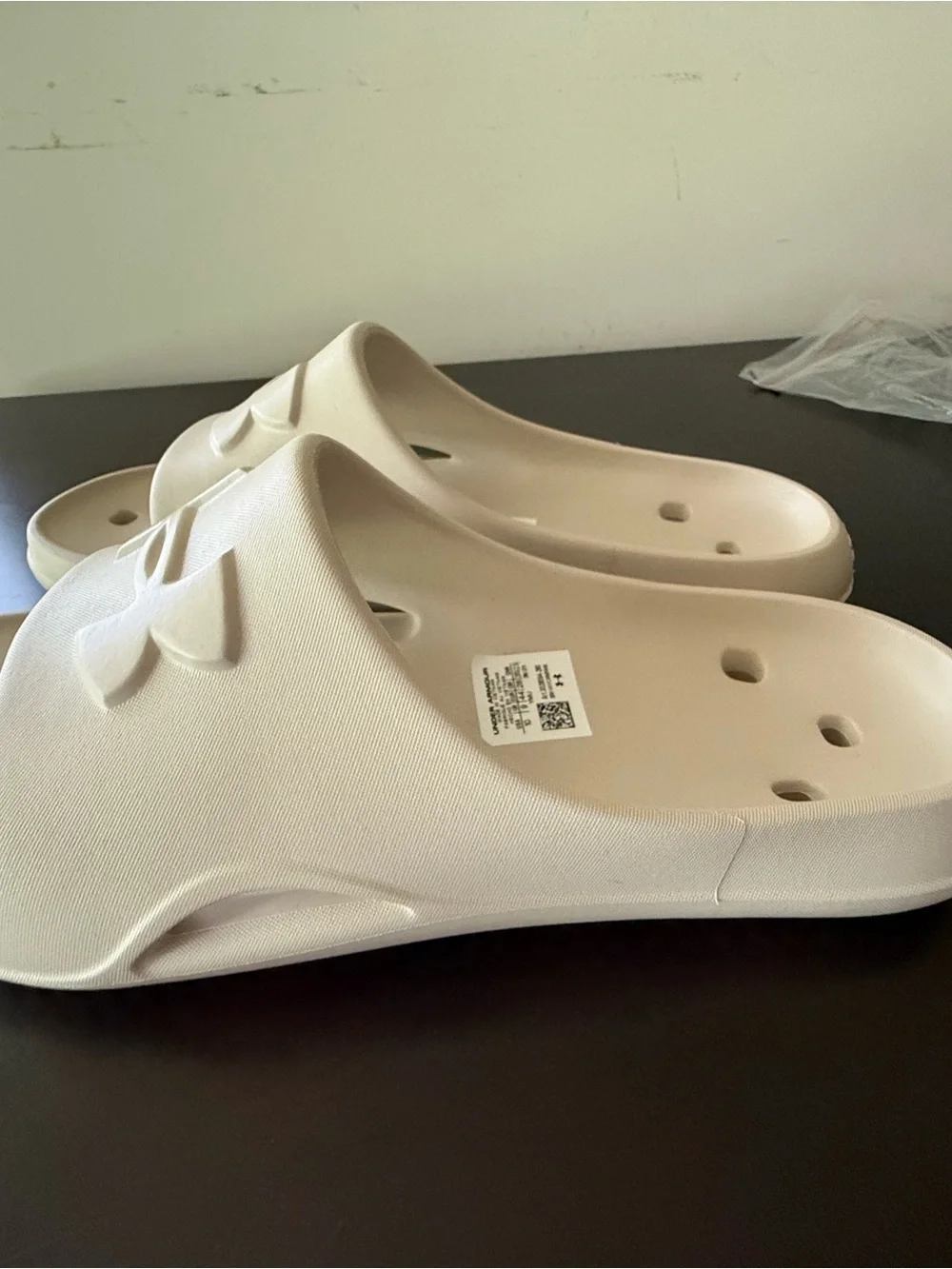 Under Armour Kids Off-White Slide Sandals